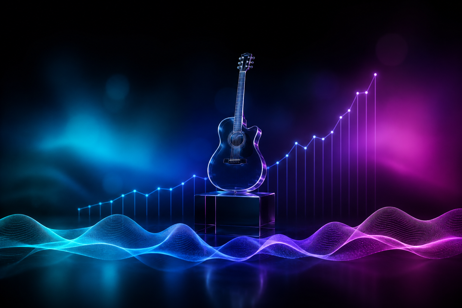 AI generated country music charting, showing a synthetic artist profile against country chart position data