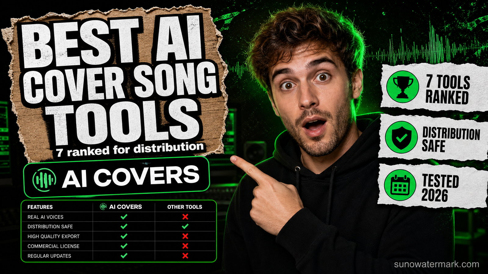 Seven AI cover song and remix tools ranked by viral reach and distributor pass rate in our 2026 benchmark