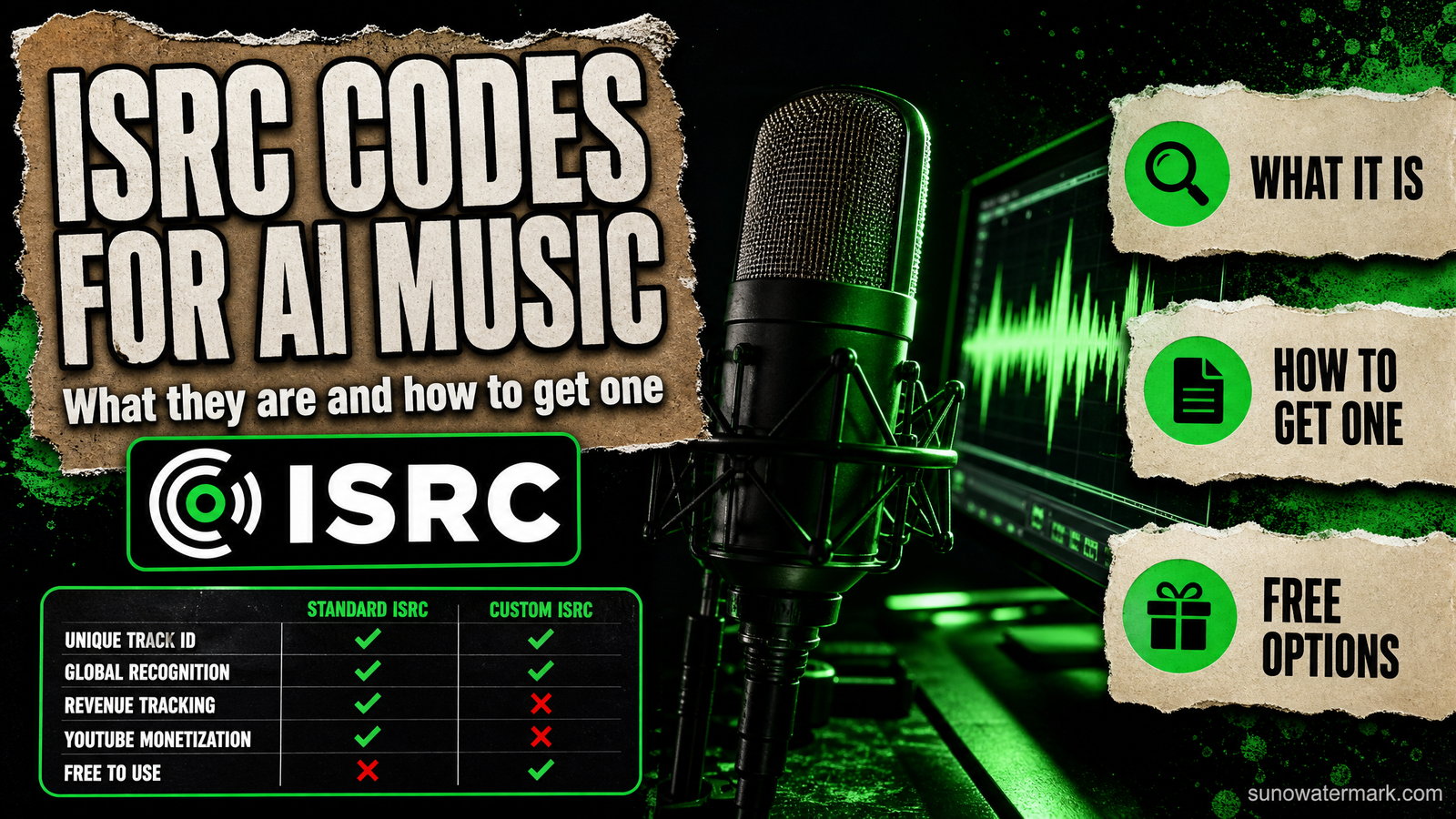 How an ISRC code identifies a single recording across streaming platforms while a UPC identifies the release it belongs to