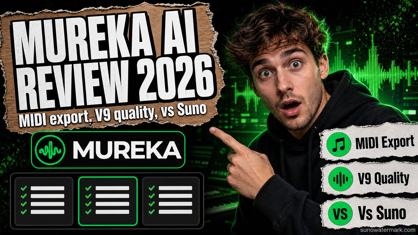 Mureka AI review showing MIDI export into a DAW alongside generated audio output