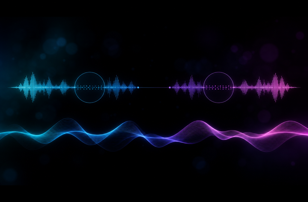 Side-by-side spectrograms of a Suno track and a Udio track showing different watermark embedding patterns